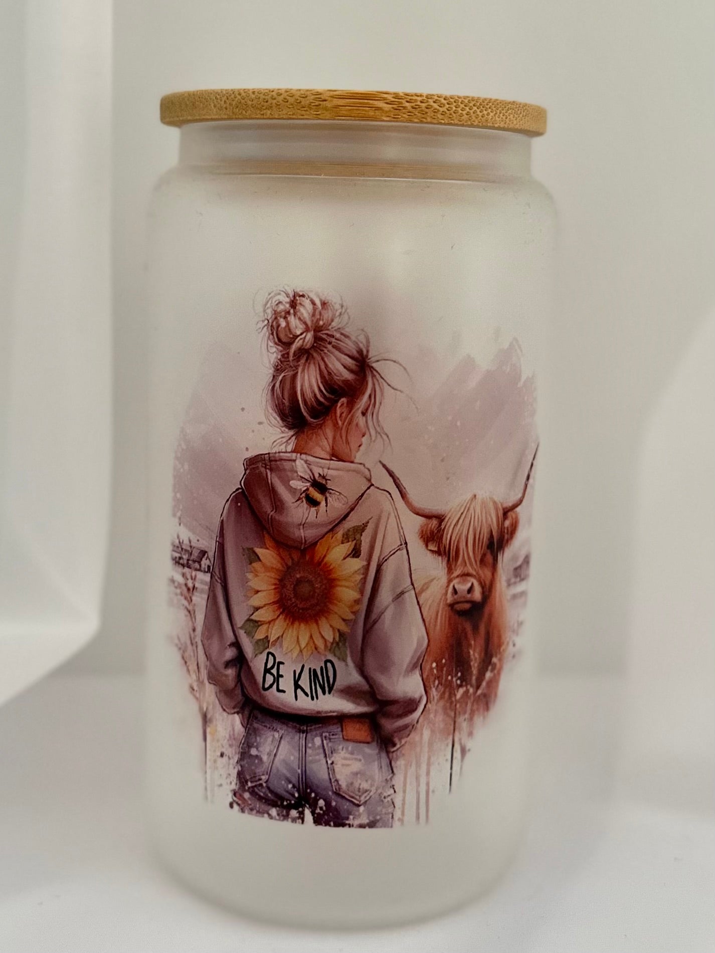 Kind Cowgirl Frosted Glass Tumbler