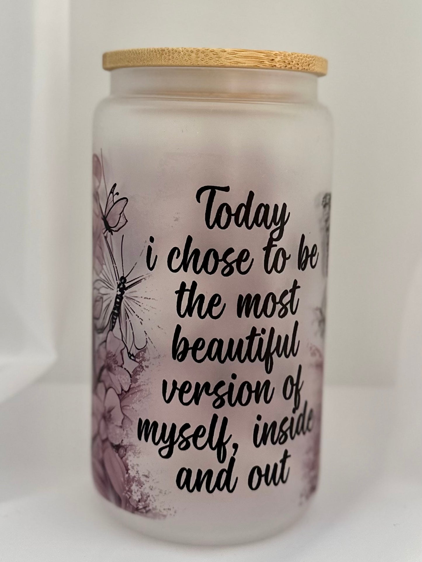 Beautiful Version of Myself Frosted Glass Tumbler