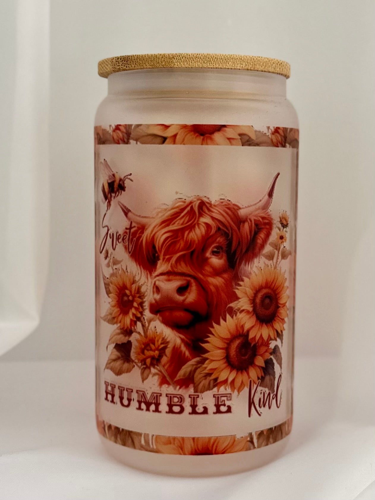 Sweet Kind and Humble Frosted Glass Tumbler