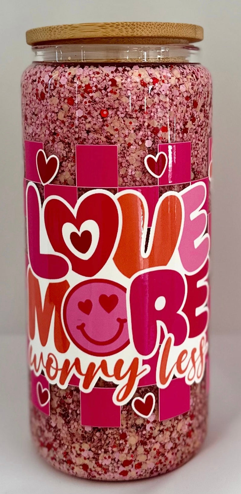 Love More Worry Less Snow Globe Tumbler